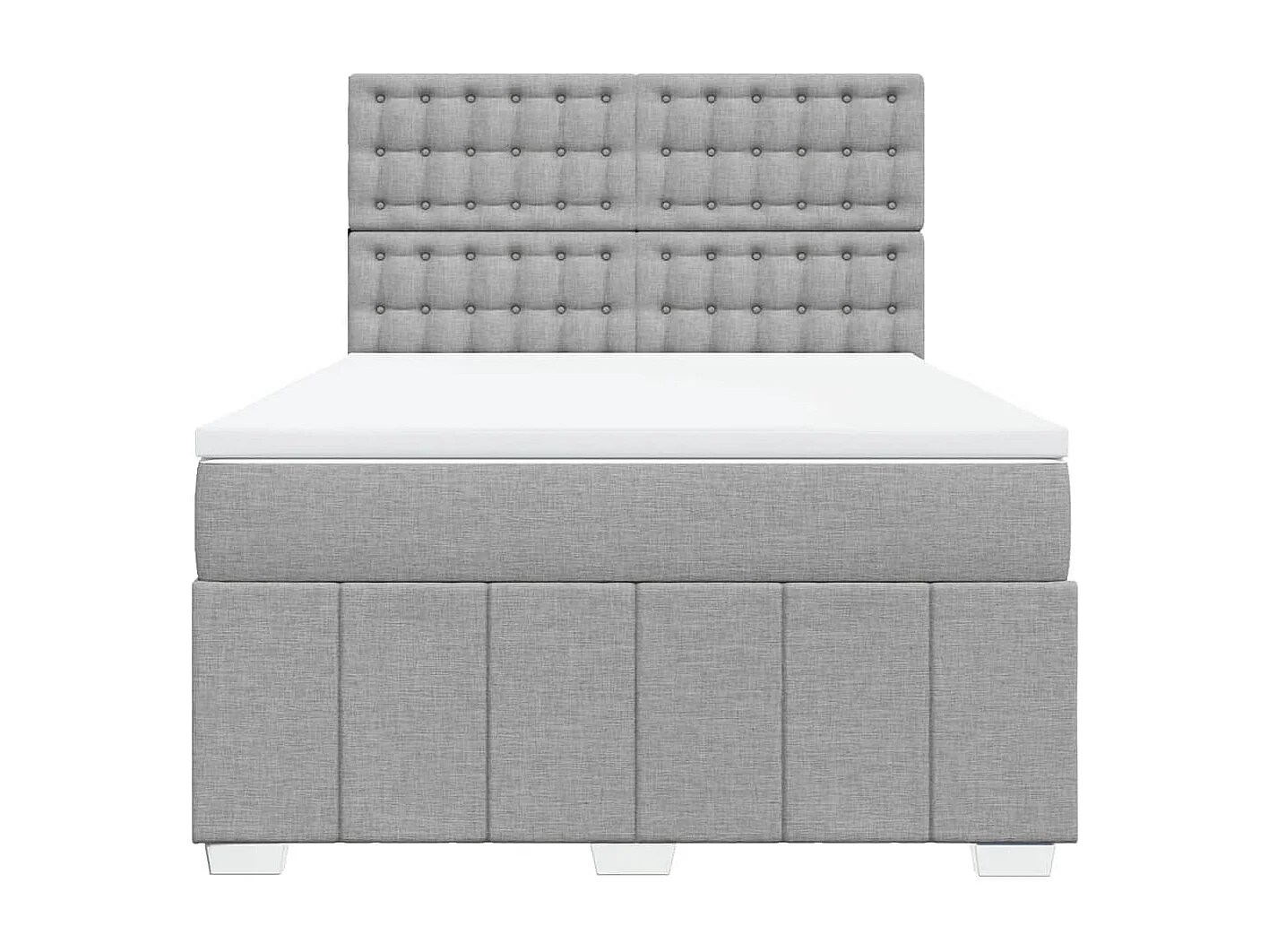 Boxspring met matras stof lichtgrijs 140x200 cm