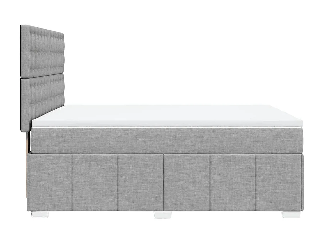 Boxspring met matras stof lichtgrijs 140x200 cm