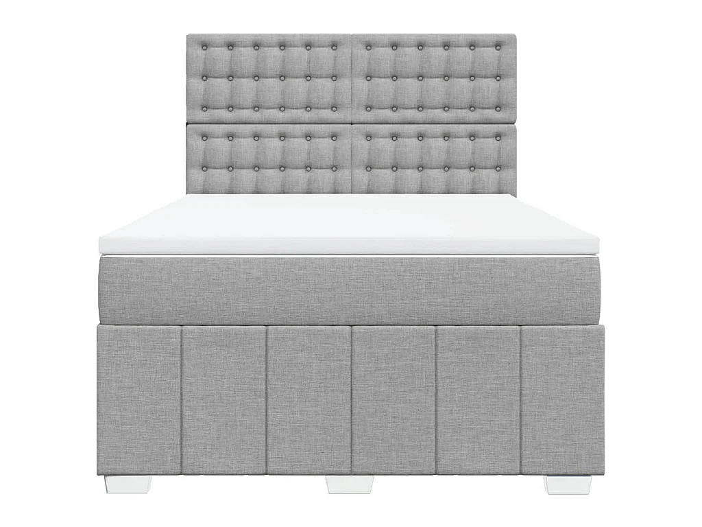 Cama com molas/colchão 140x200 cm tecido cinzento-claro