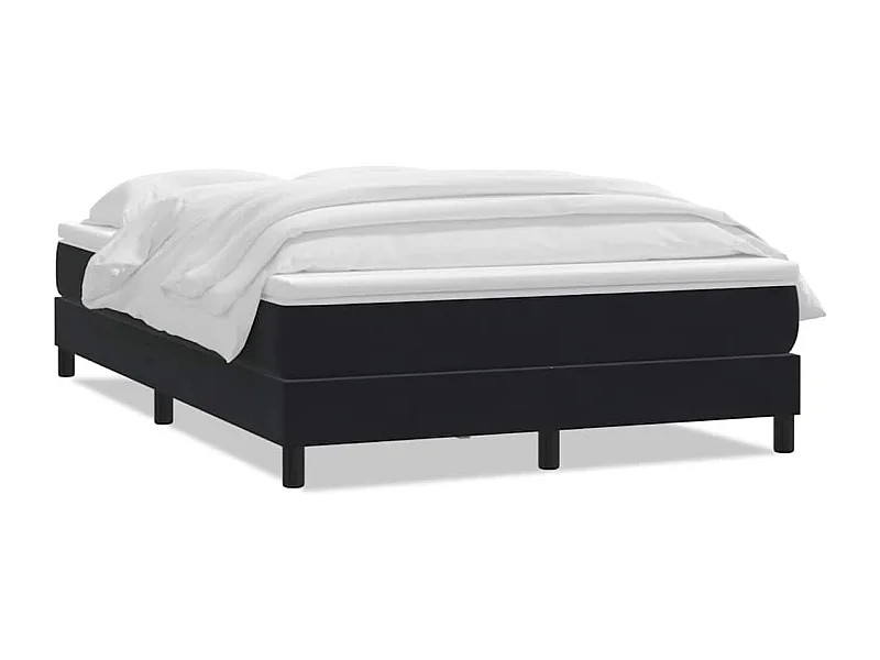 Cama com molas/colchão 160x220 cm veludo preto