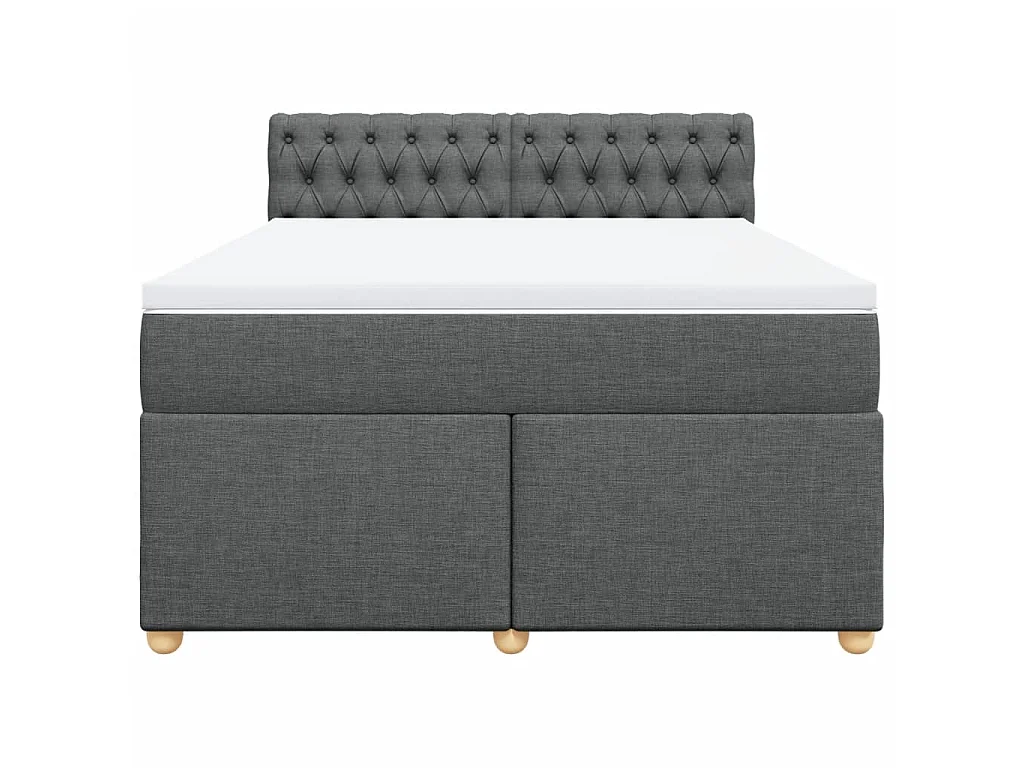 Boxspring met matras stof donkergrijs 160x200 cm