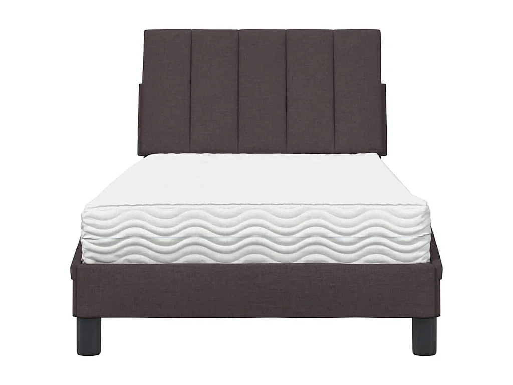 Bett mit Matratze "Hanko" Dunkelbraun 90x200 cm Stoff