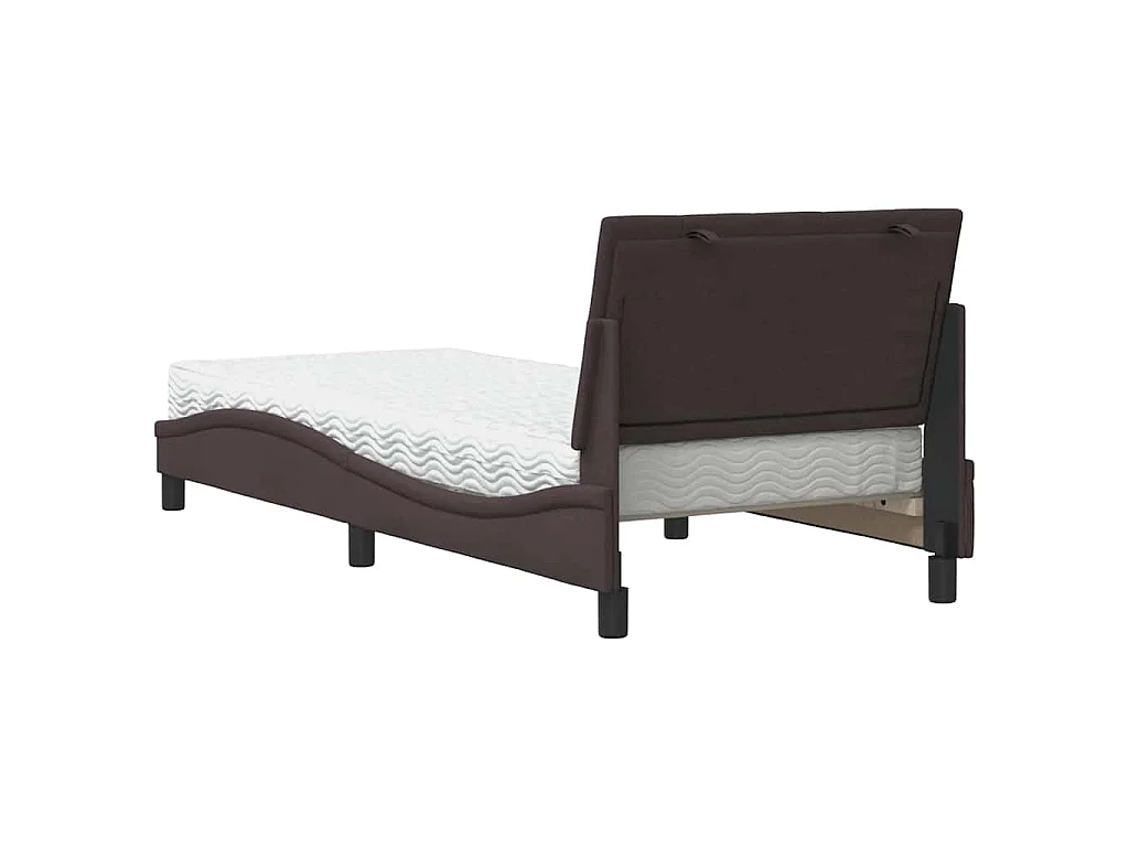 Bett mit Matratze "Hanko" Dunkelbraun 90x200 cm Stoff