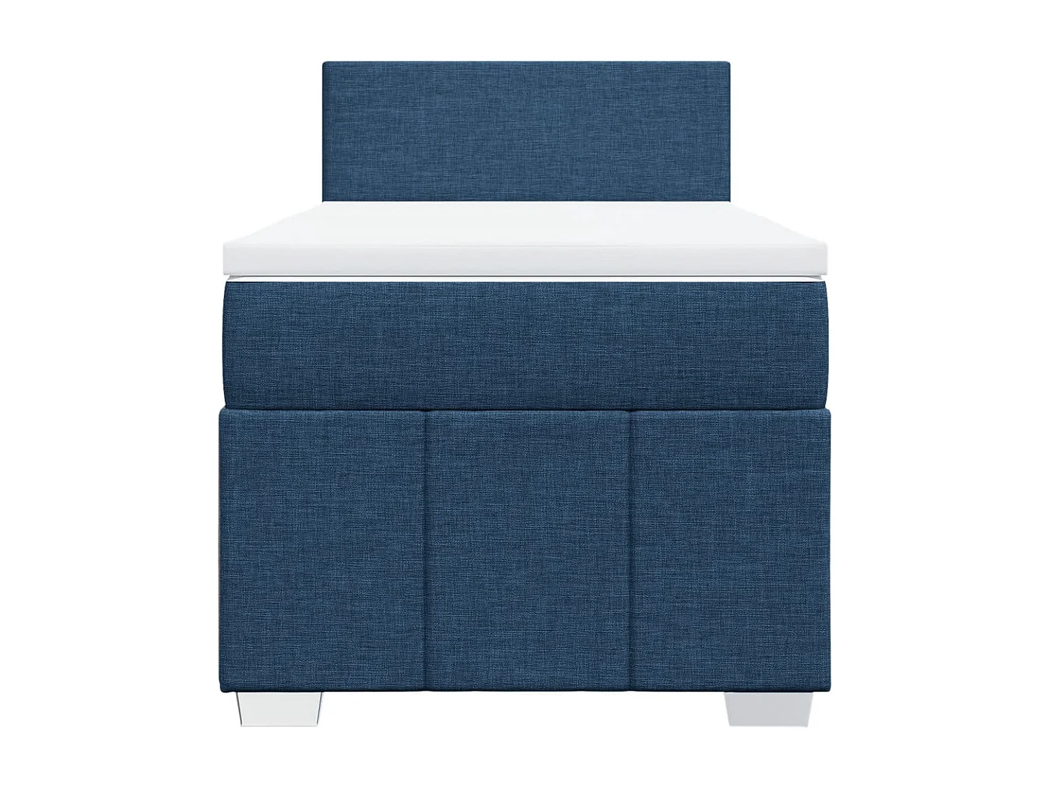 Cama box spring con colchón tela azul 100x200 cm