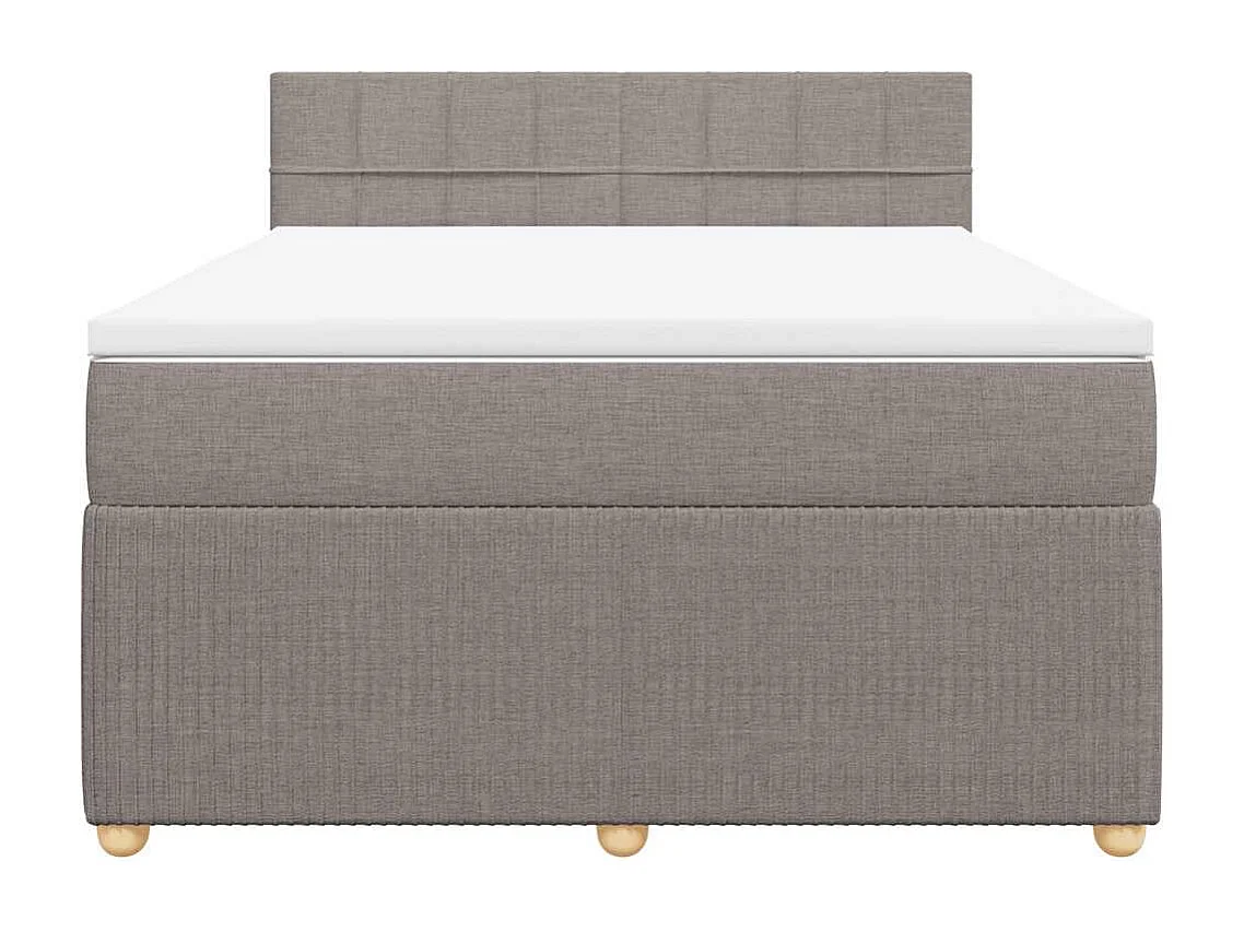 Boxspringbett mit Matratze Taupe 140x190 cm Stoff