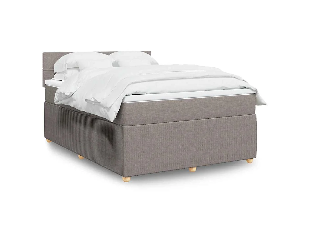 Sommier à lattes de lit avec matelas Taupe 140x190 cm Tissu