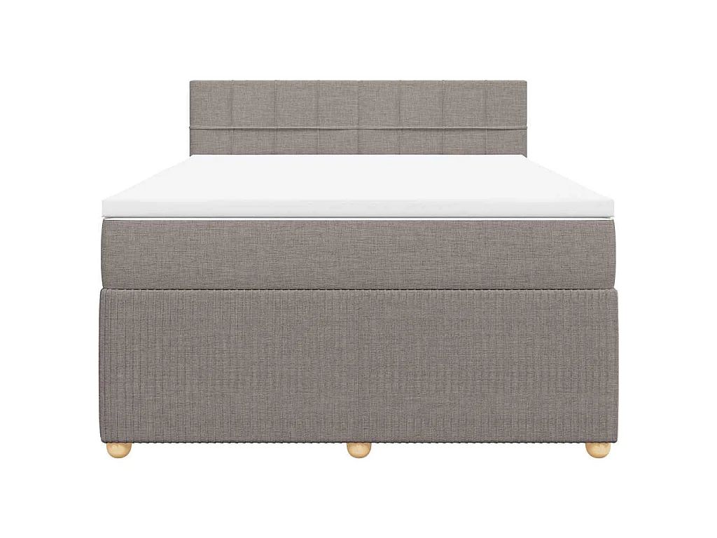 Sommier à lattes de lit avec matelas Taupe 140x190 cm Tissu
