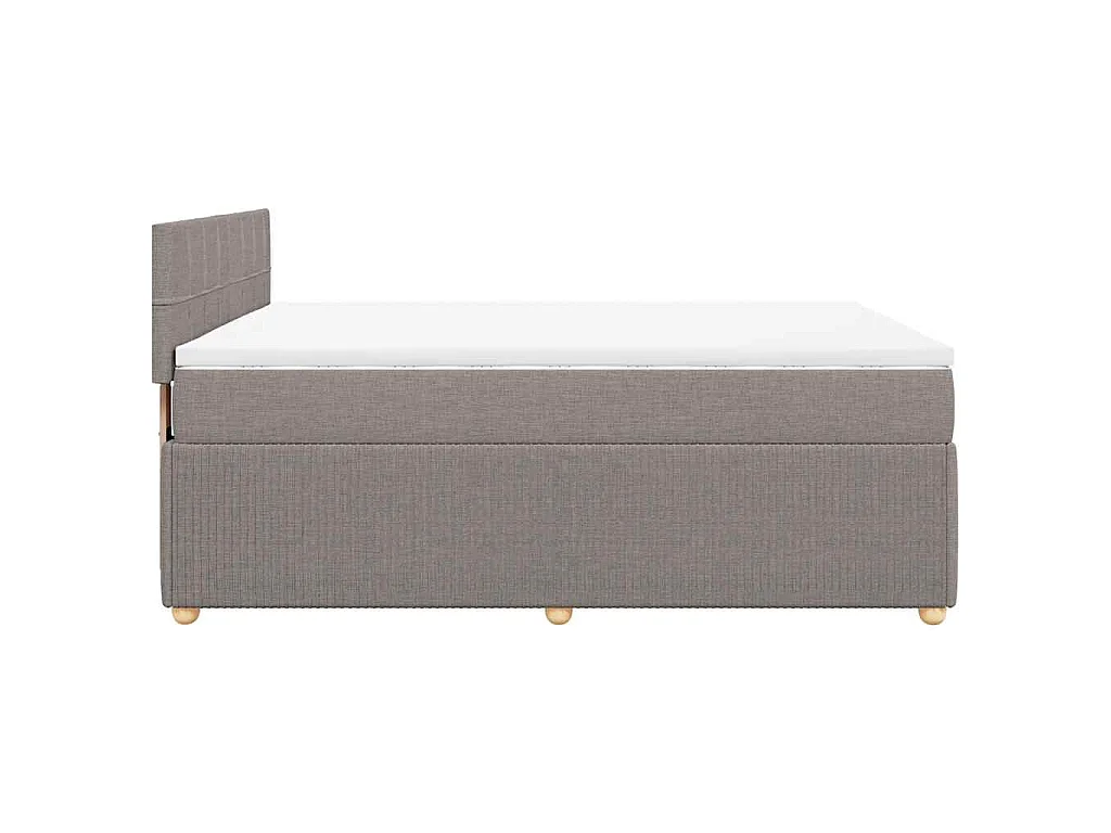 Sommier à lattes de lit avec matelas Taupe 140x190 cm Tissu