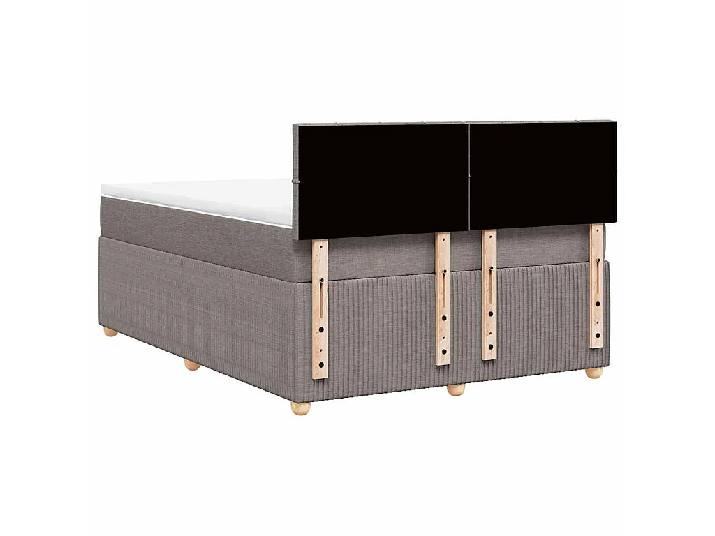 Sommier à lattes de lit avec matelas Taupe 140x190 cm Tissu