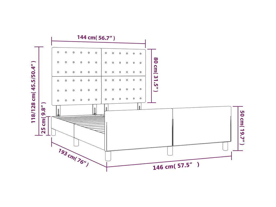 Bettgestell ohne Matratze Dunkelgrün 140x190 cm Samt