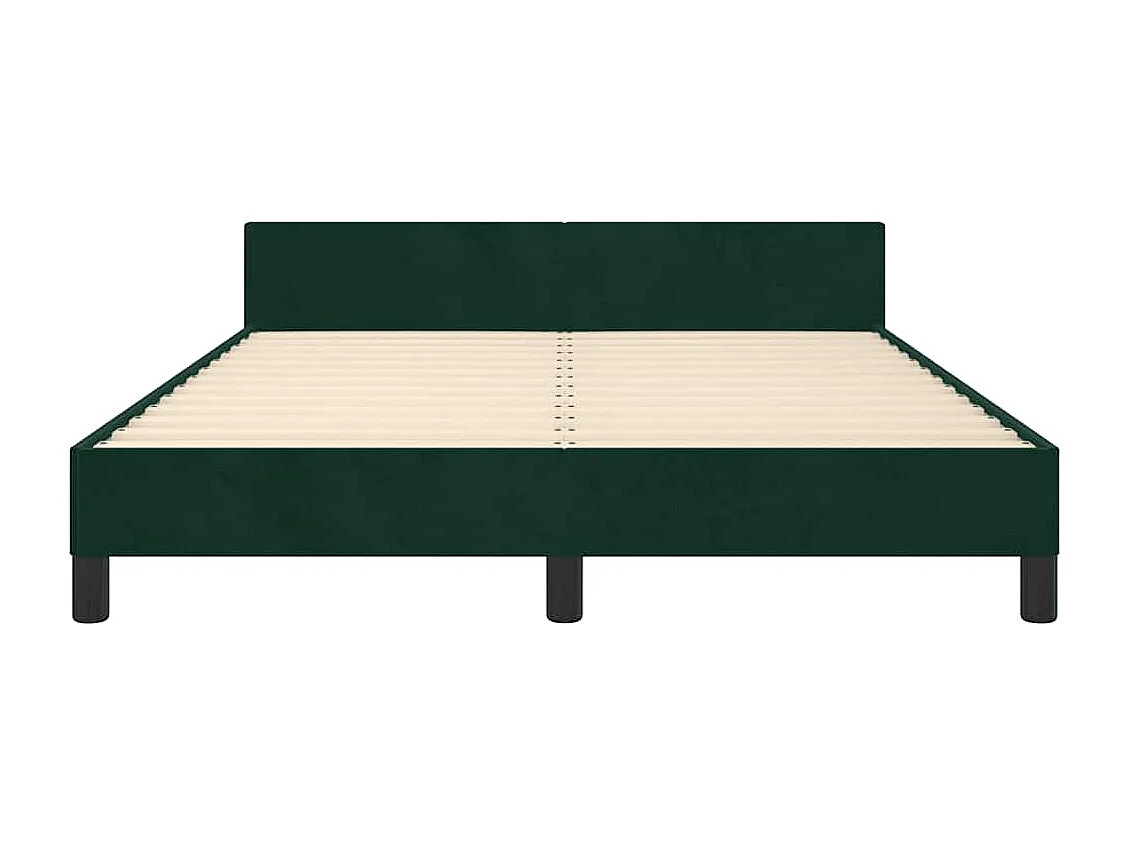 Bettgestell ohne Matratze Dunkelgrün 140x190 cm Samt