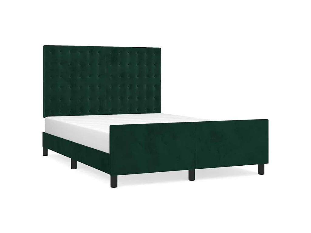 Giroletto senza Materasso Verde Scuro 140x190 cm in Velluto