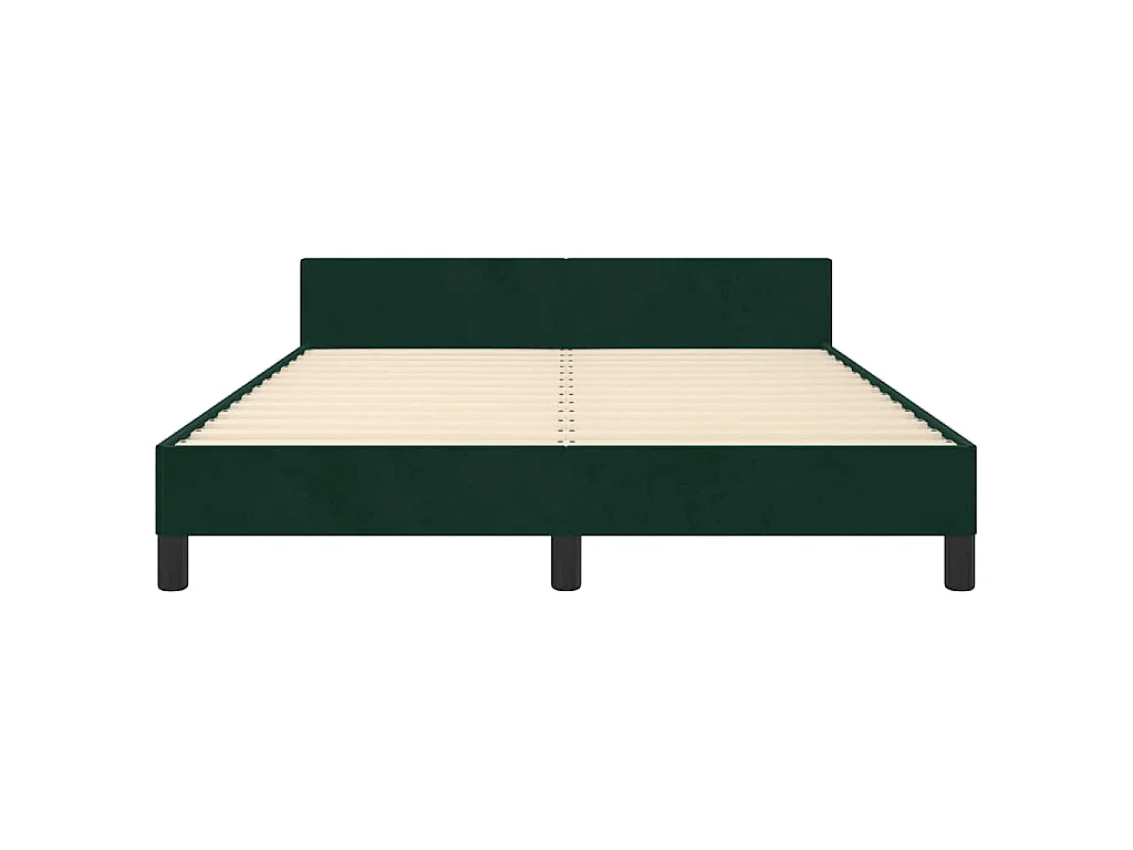 Giroletto senza Materasso Verde Scuro 140x190 cm in Velluto