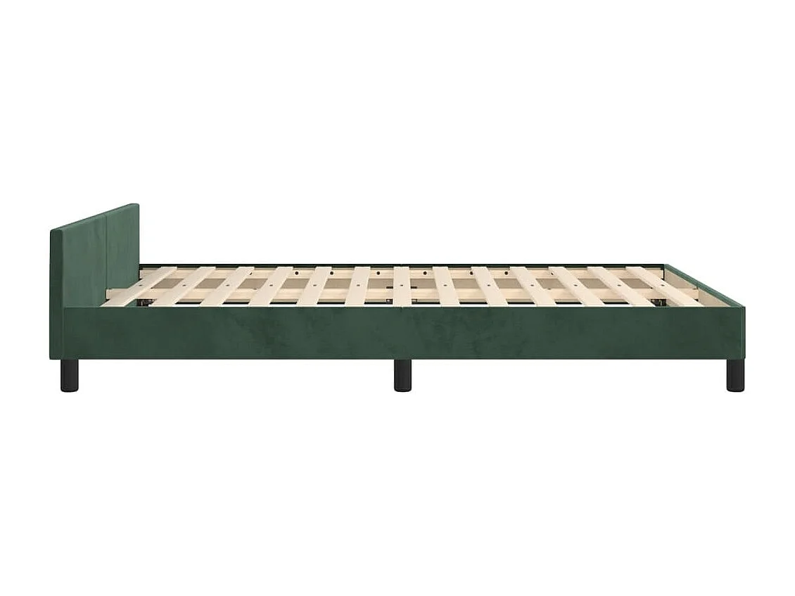 Giroletto senza Materasso Verde Scuro 140x190 cm in Velluto