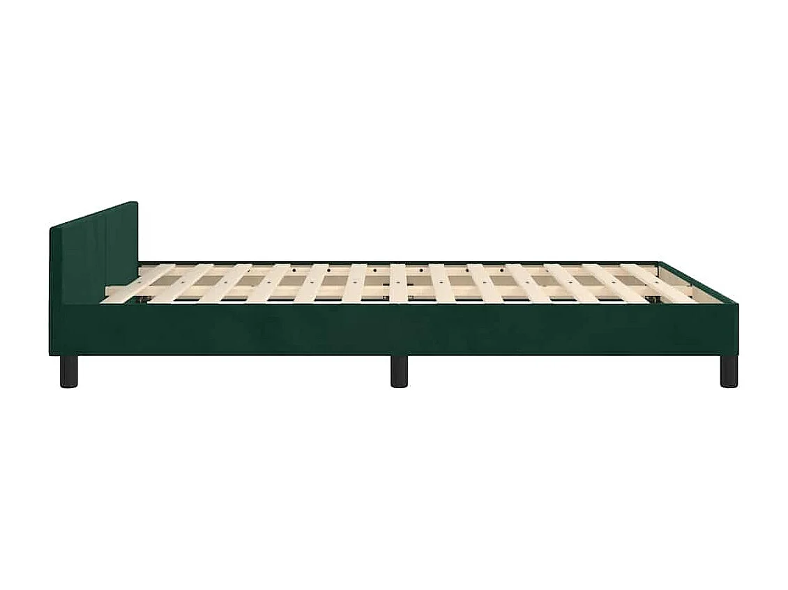 Giroletto senza Materasso Verde Scuro 140x190 cm in Velluto
