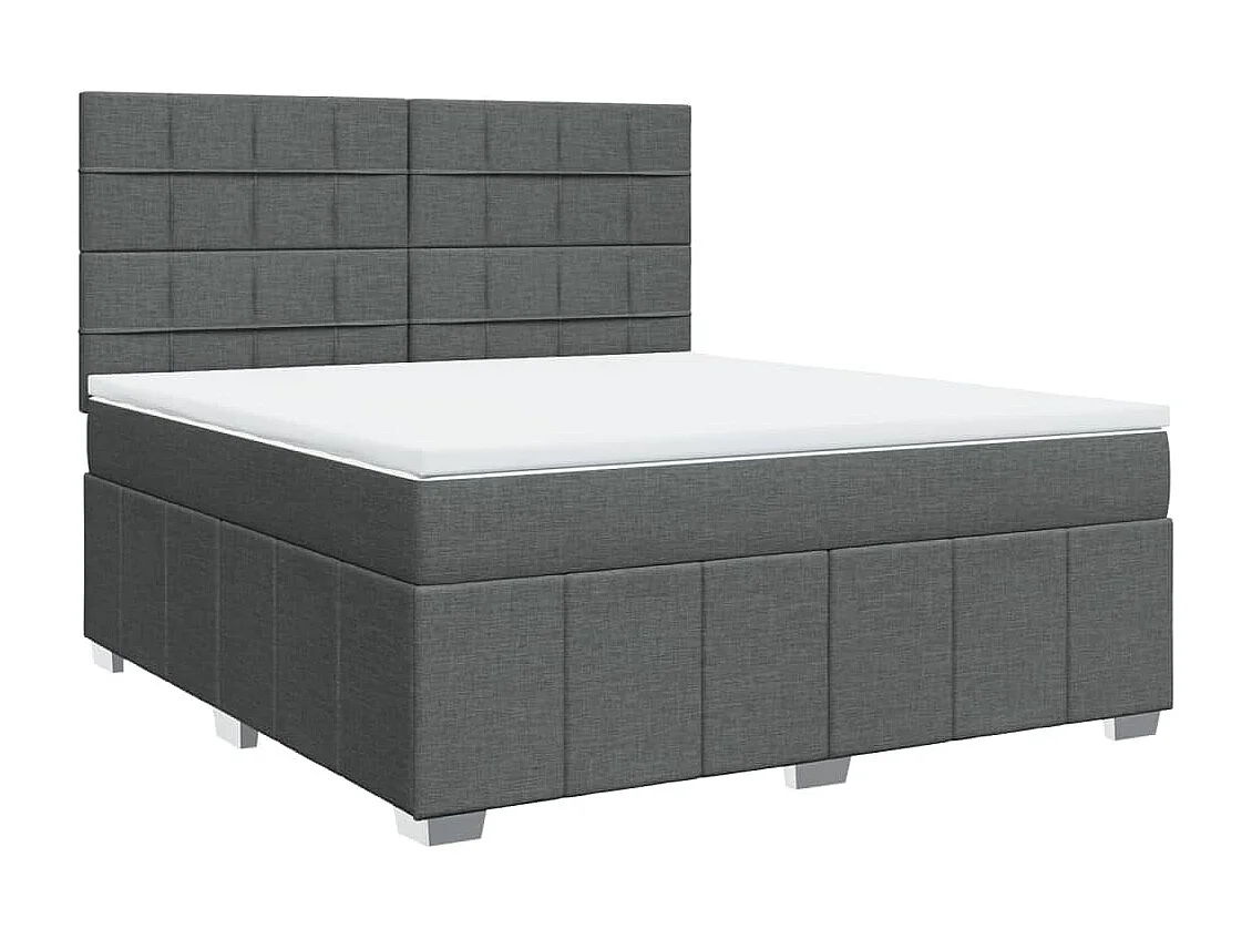 Boxspring met matras stof donkergrijs 180x200 cm