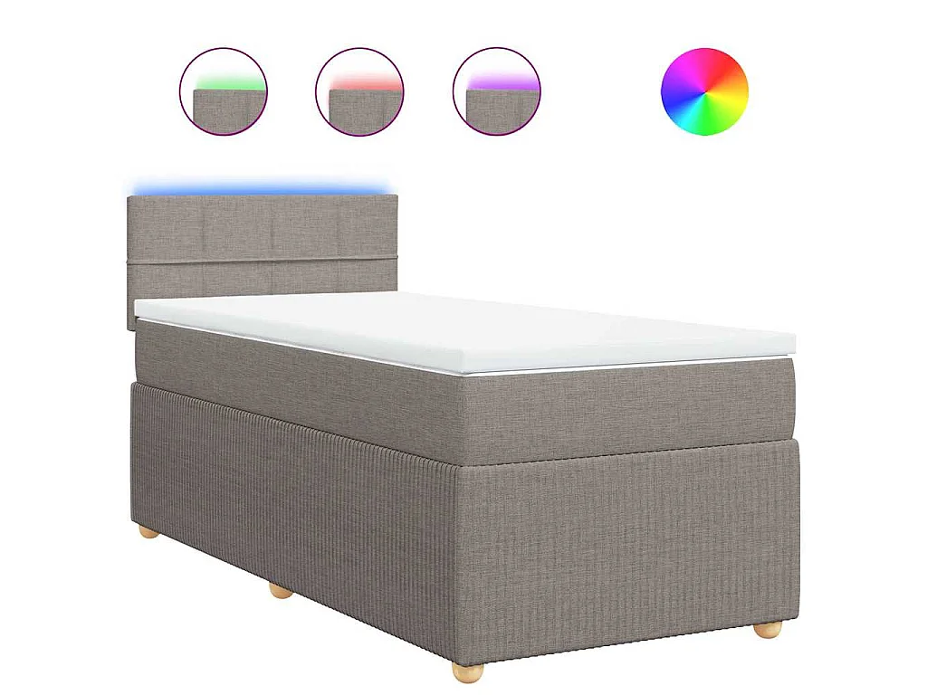 Sommier à lattes de lit avec matelas Taupe 100x200 cm Tissu