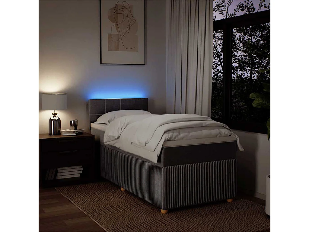 Sommier à lattes de lit avec matelas Taupe 100x200 cm Tissu