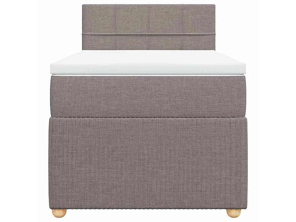 Sommier à lattes de lit avec matelas Taupe 100x200 cm Tissu