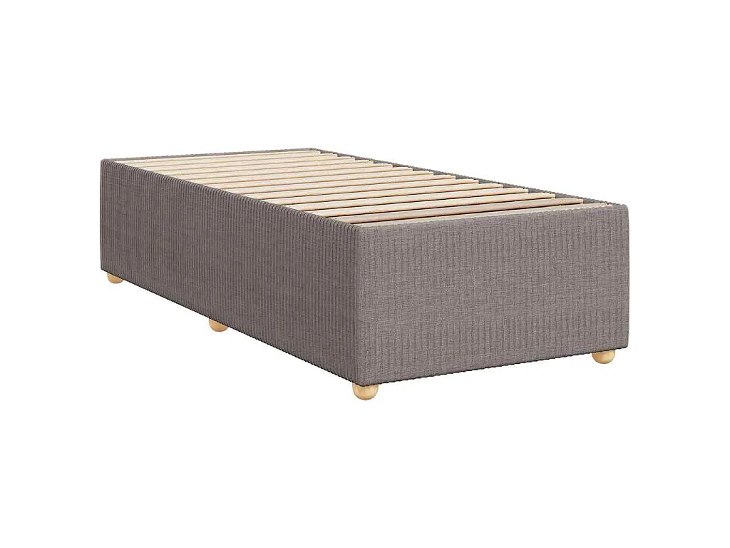 Sommier à lattes de lit avec matelas Taupe 100x200 cm Tissu