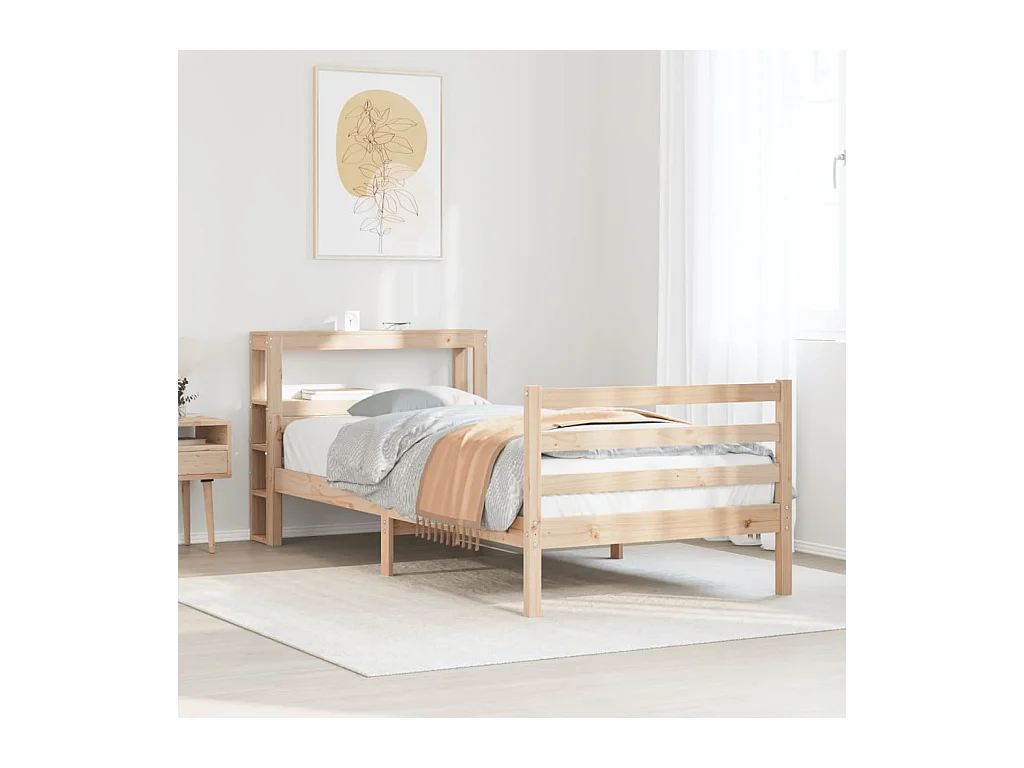 Cadre de lit avec tête de lit sans matelas 90x200 cm