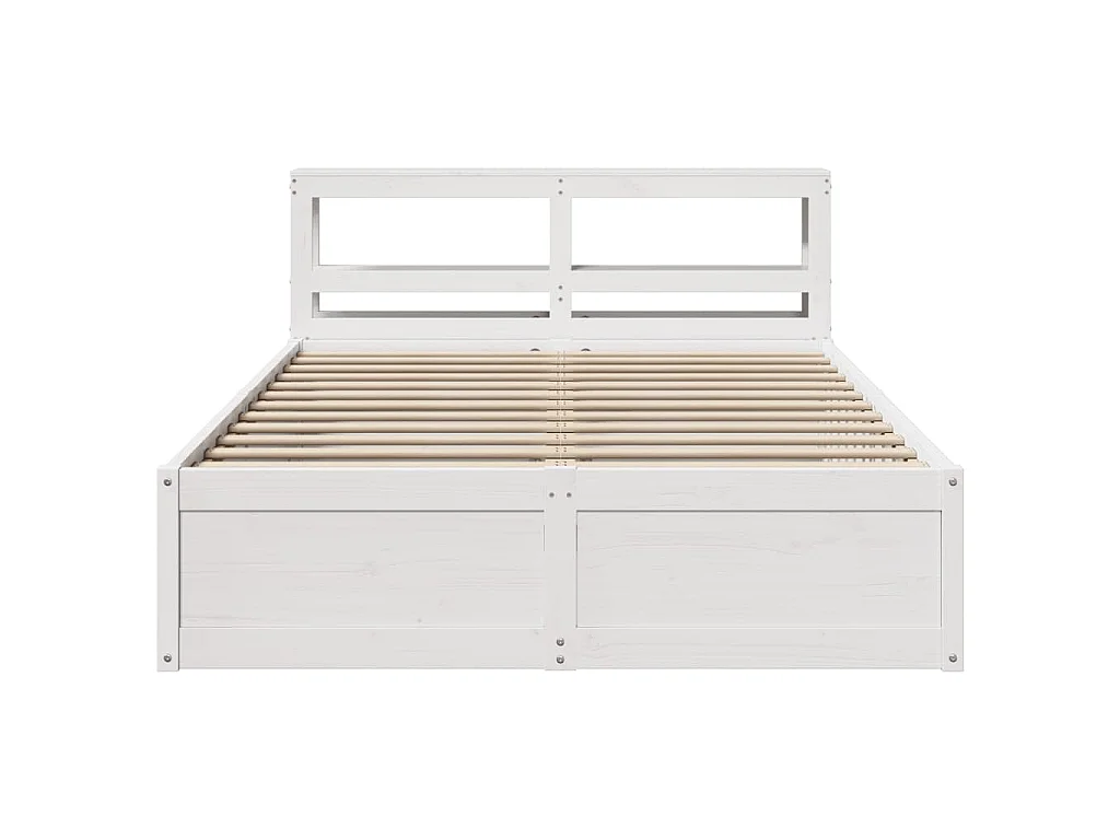 Estrutura cama c/ cabeceira 140x190 cm pinho maciço branco