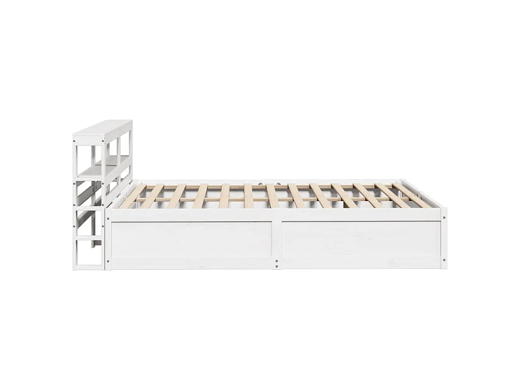 Estrutura cama c/ cabeceira 140x190 cm pinho maciço branco