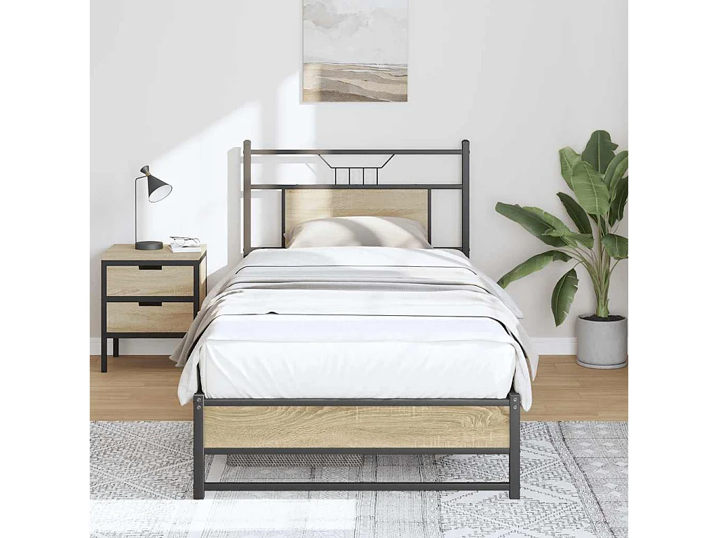 Bedframe zonder matras hout sonoma eikenkleurig 90x190 cm