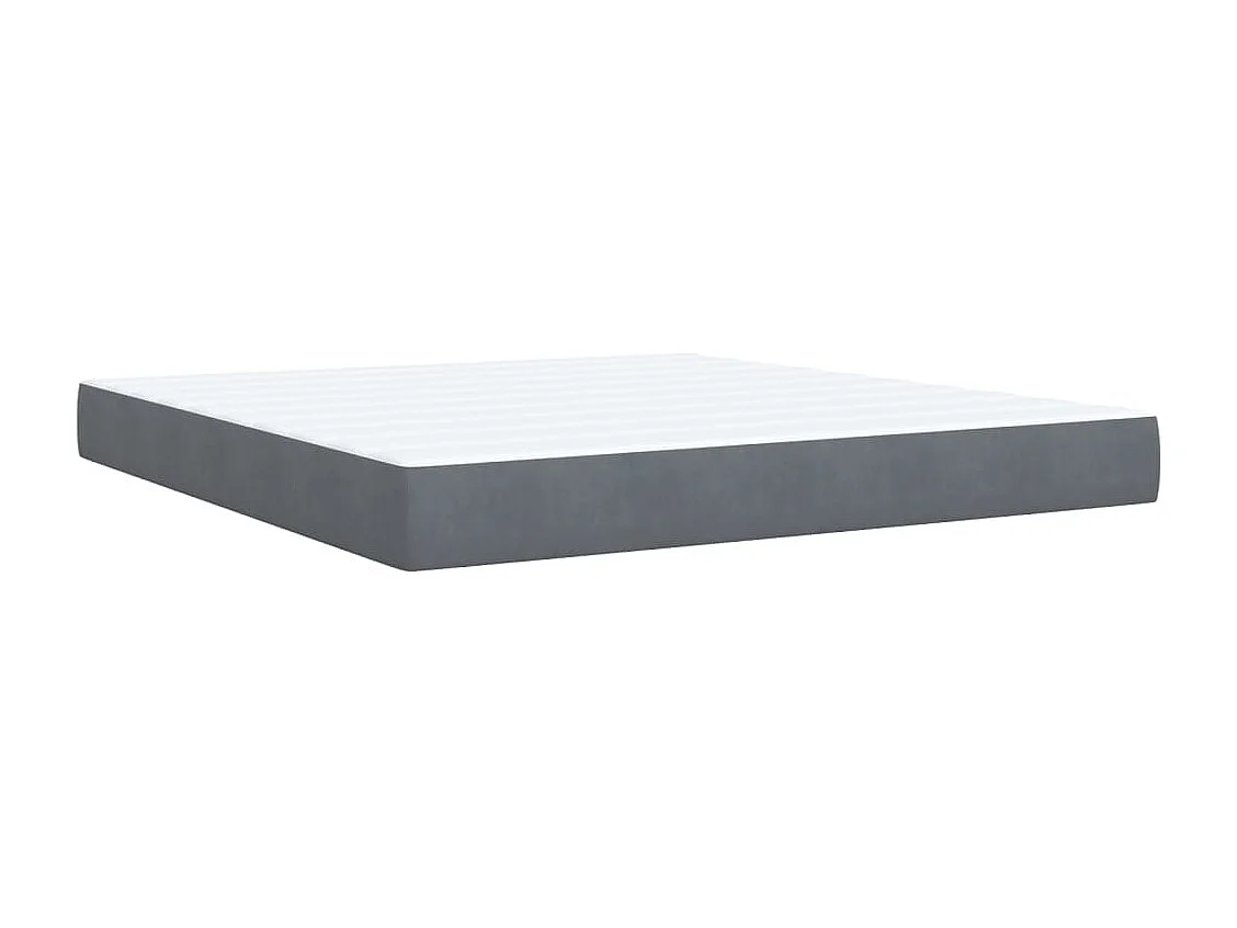 Cama box spring con colchón terciopelo gris oscuro 180x200 cm
