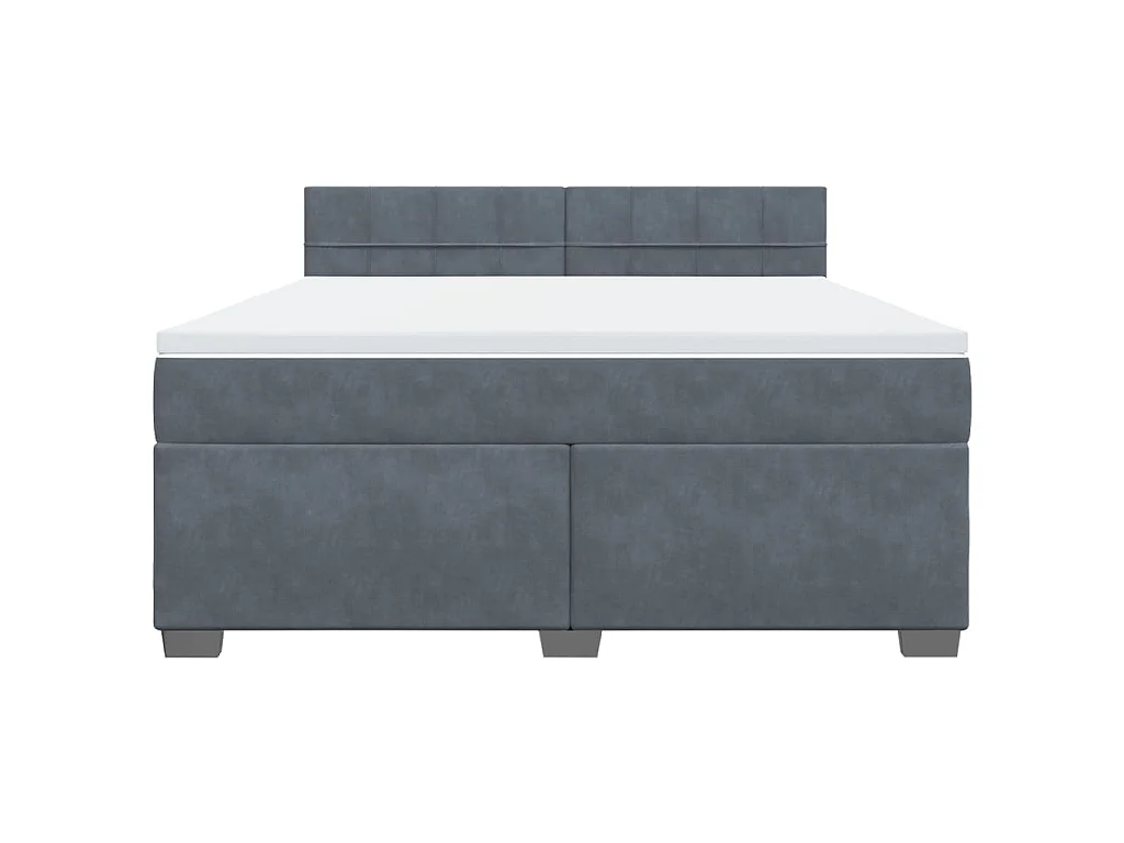 Boxspring met matras fluweel donkergrijs 180x200 cm