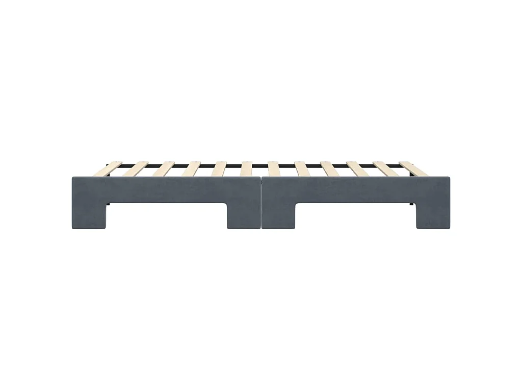 Divano Letto con Letto Estraibile Grigio Scuro 90x200cm Velluto