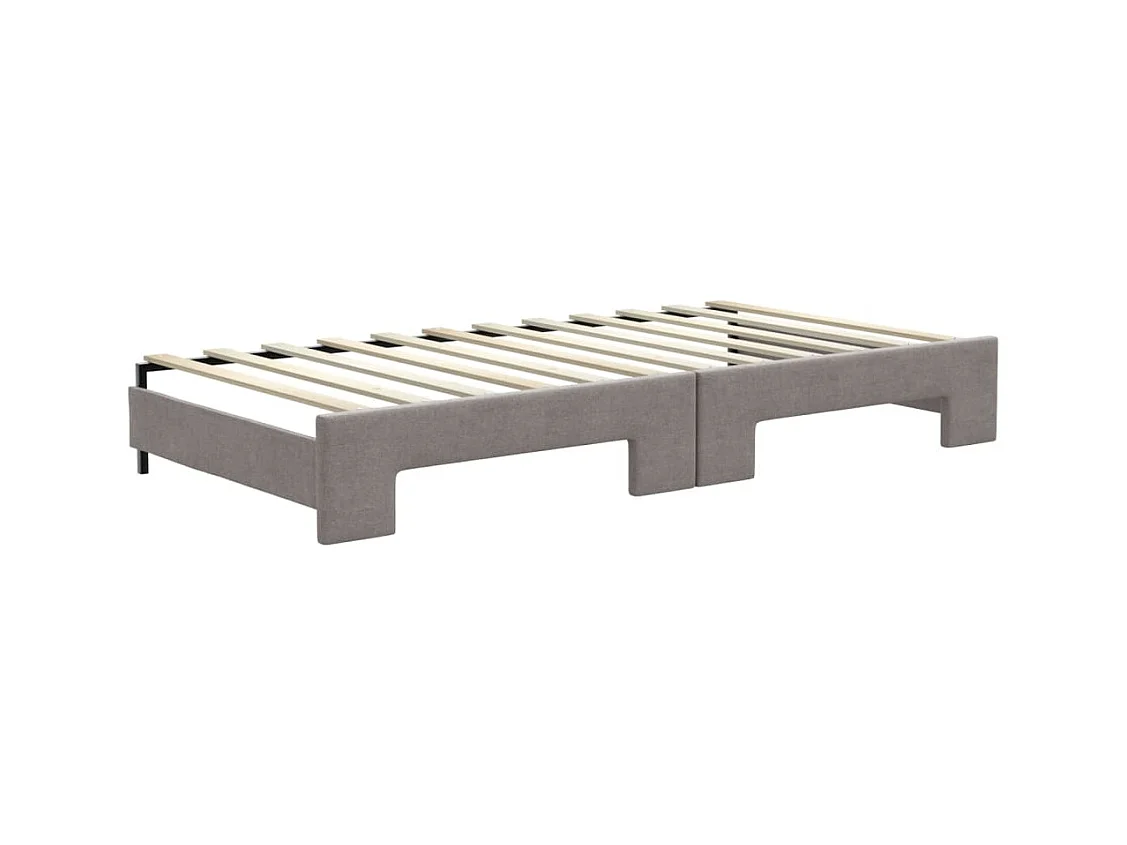 Tagesbett Ausziehbar Taupe 100x200 cm Stoff