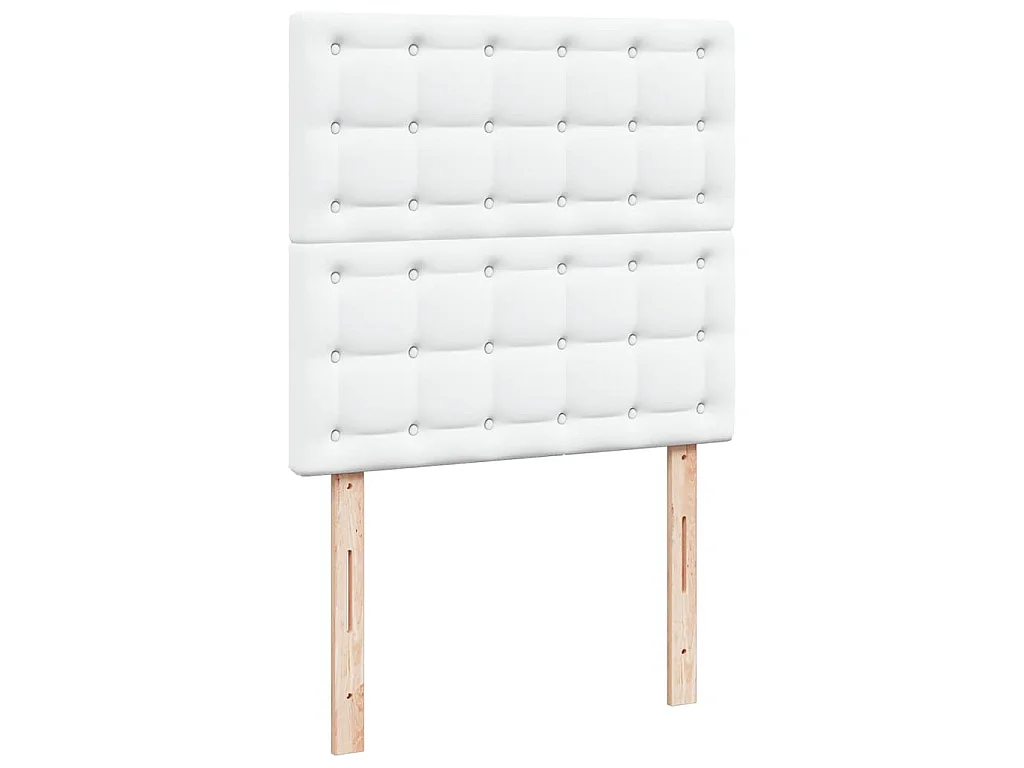 Ottoman-Bett mit Matratzen & LEDs Reinweiß 180x200cm Kunstleder