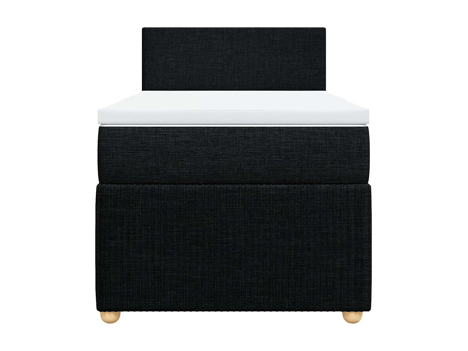 Cama com molas/colchão 90x200 cm tecido preto
