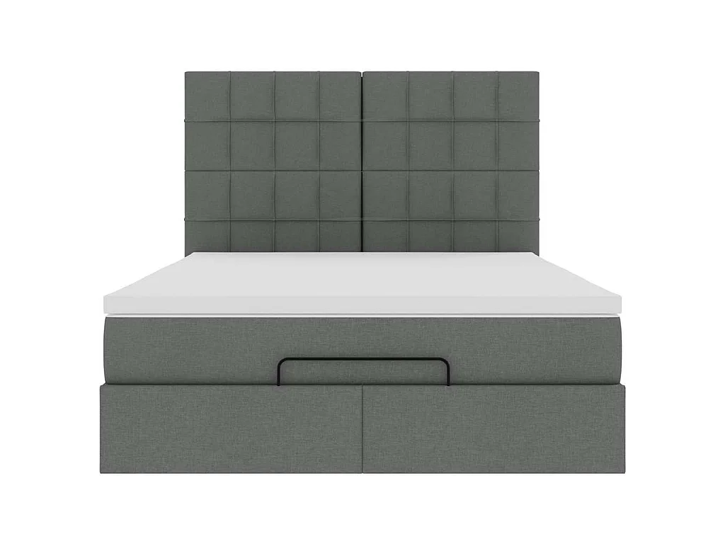 Ottoman bed met matras 140x190cm stof donkergrijs