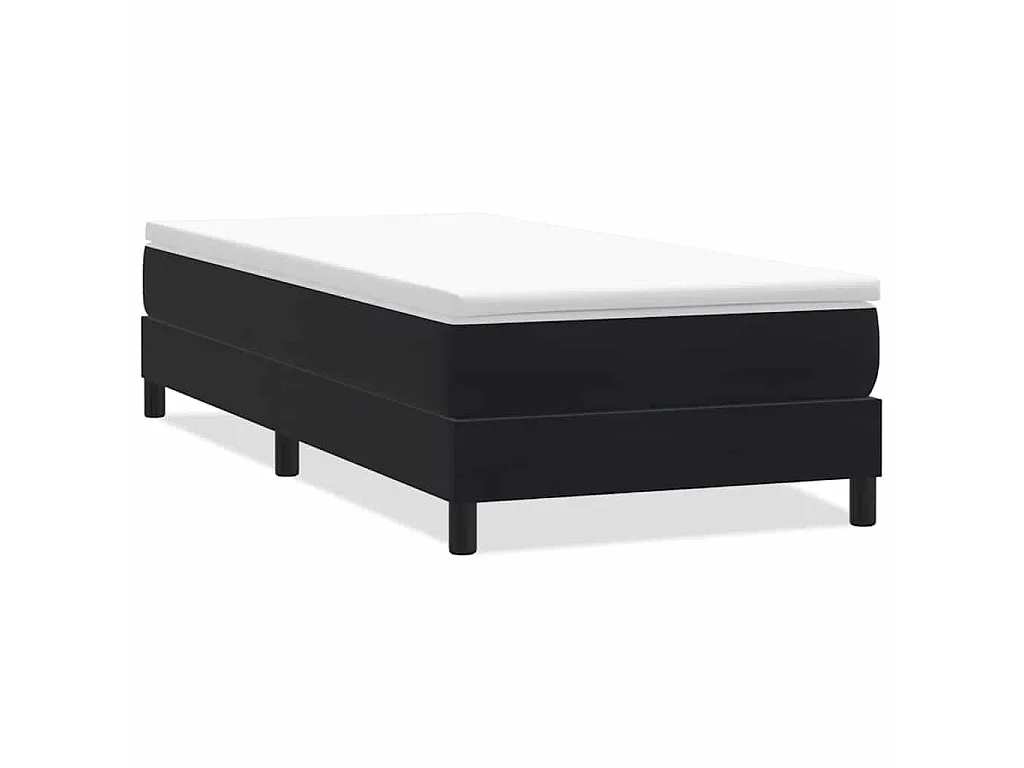 Cama com molas sem colchão 90x220 cm veludo preto