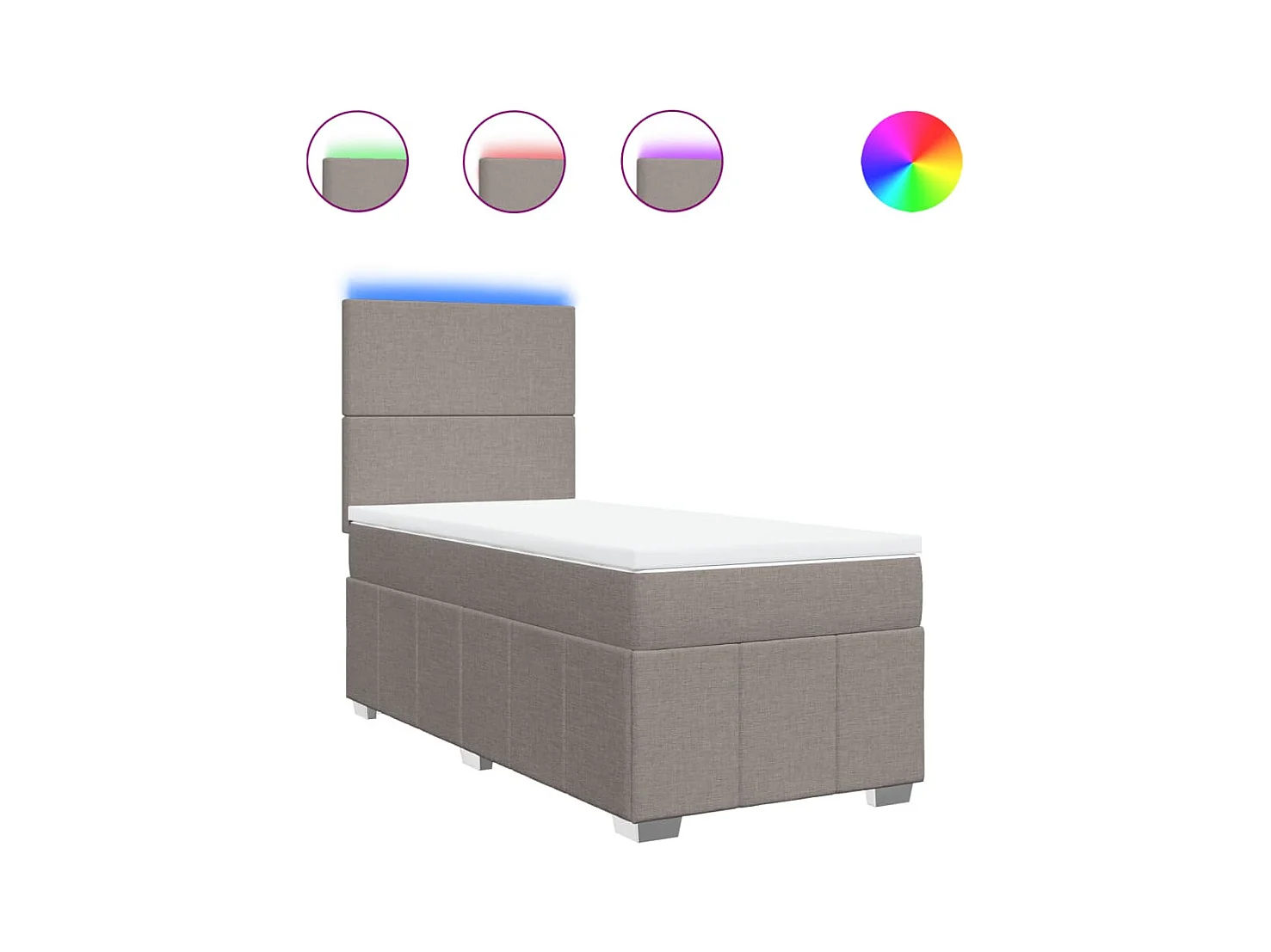 Giroletto a Molle con Materasso Tortora 100x200 cm in Tessuto