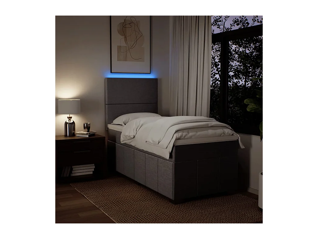 Giroletto a Molle con Materasso Tortora 100x200 cm in Tessuto