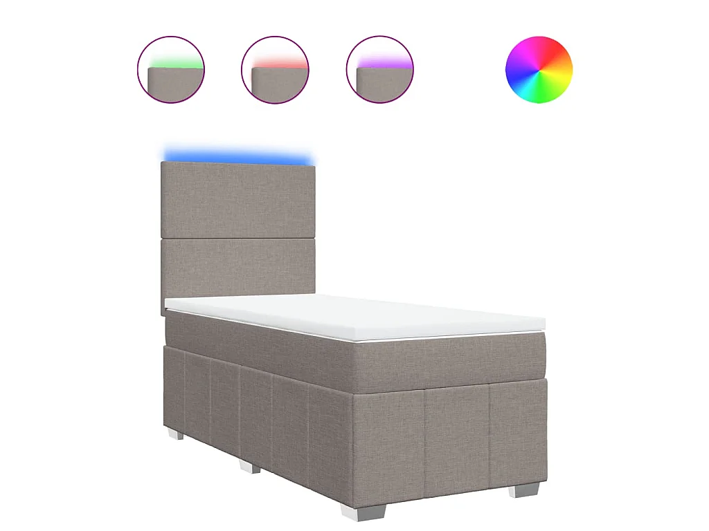 Sommier à lattes de lit avec matelas Taupe 100x200 cm Tissu