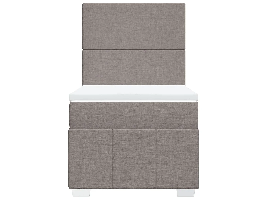 Sommier à lattes de lit avec matelas Taupe 100x200 cm Tissu