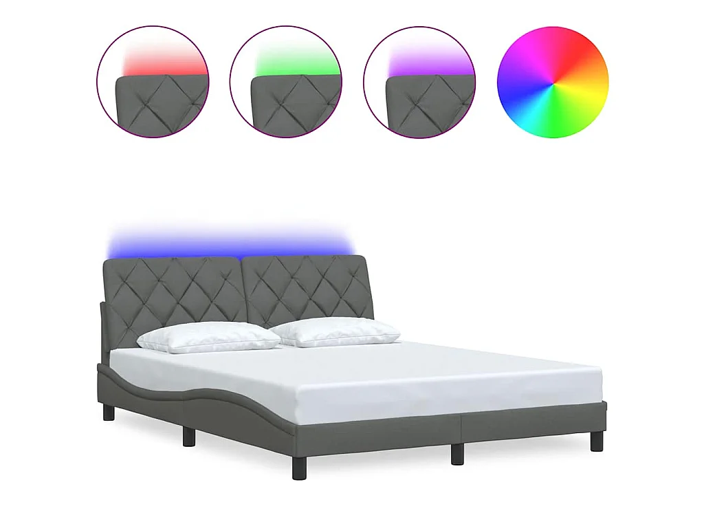 Giroletto con LED senza Materasso 160x200 cm Tessuto