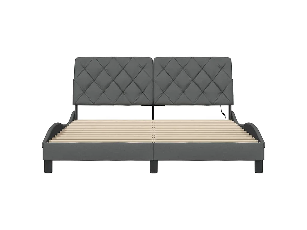 Giroletto con LED senza Materasso 160x200 cm Tessuto