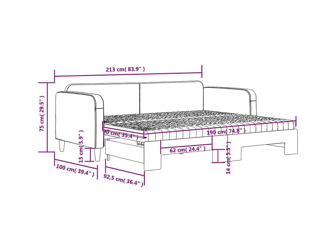 Divano Letto Estraibile Materassi Grigio Chiaro 90x190 Tessuto