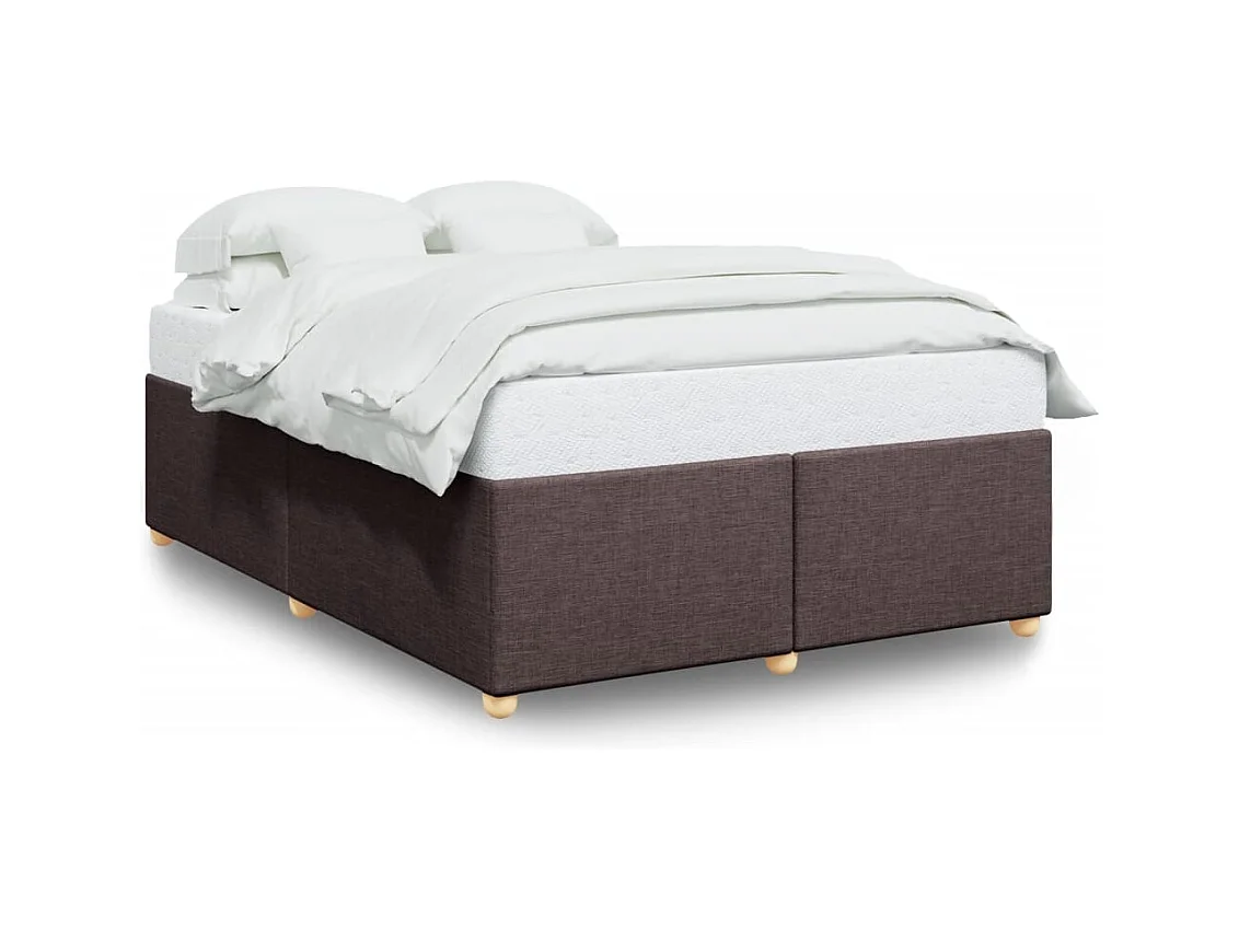 Cadre de lit sans matelas marron foncé 140x200 cm tissu