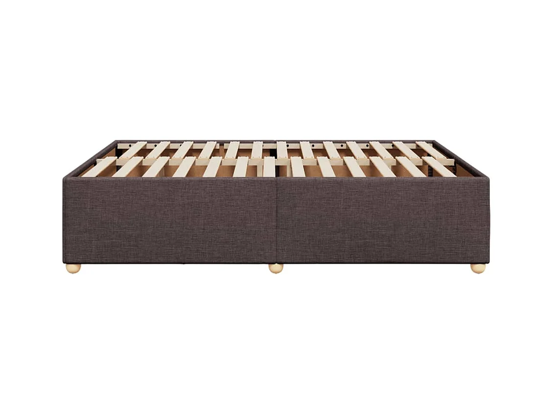 Cadre de lit sans matelas marron foncé 140x200 cm tissu