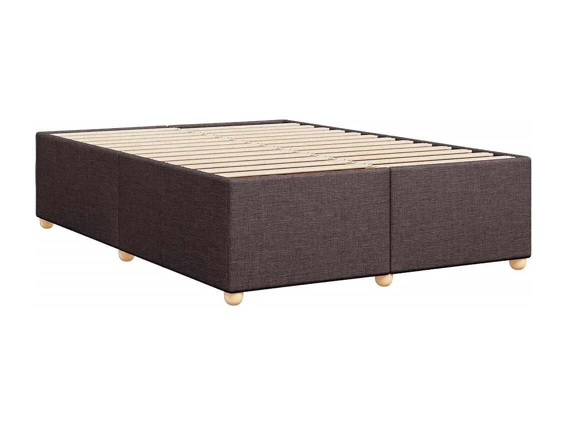 Cadre de lit sans matelas marron foncé 140x200 cm tissu