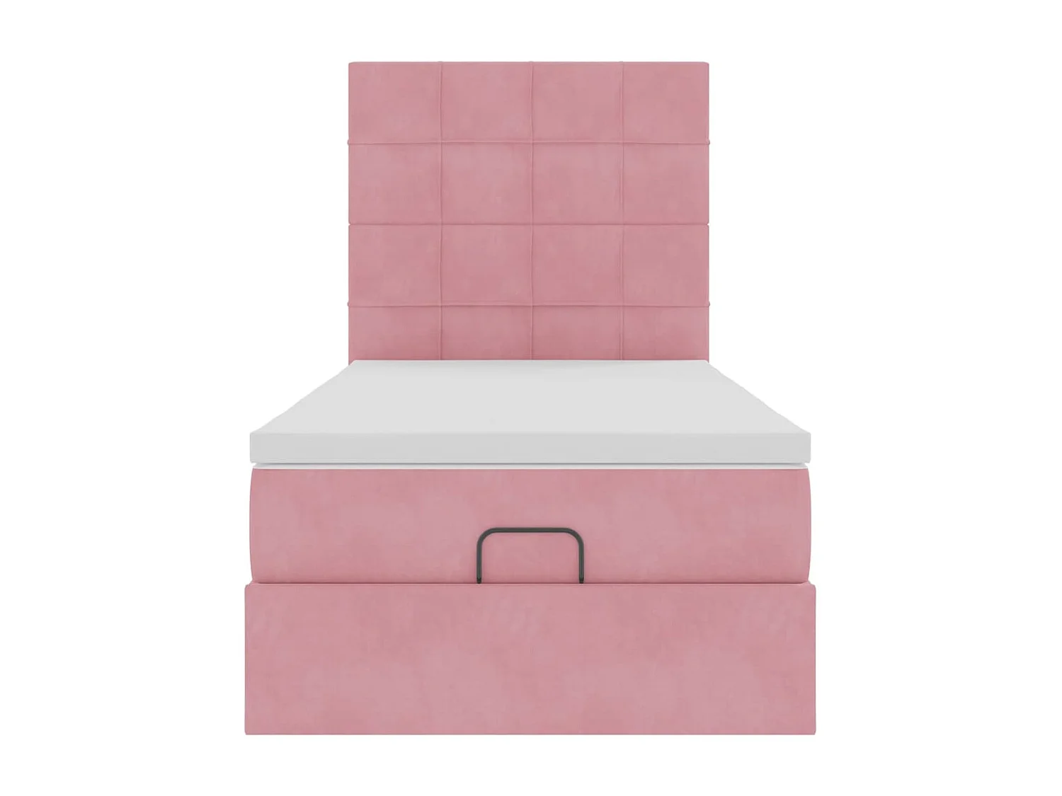 Ottoman bed met matrassen 100x200cm fluweel roze