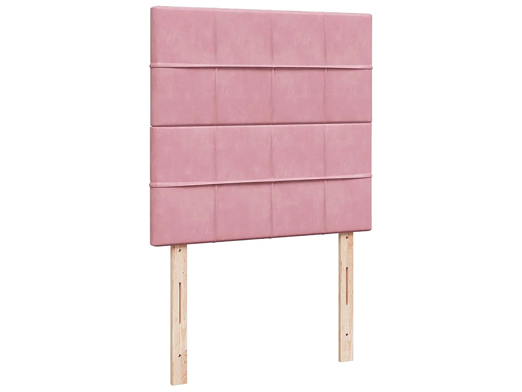 Ottoman bed met matrassen 100x200cm fluweel roze