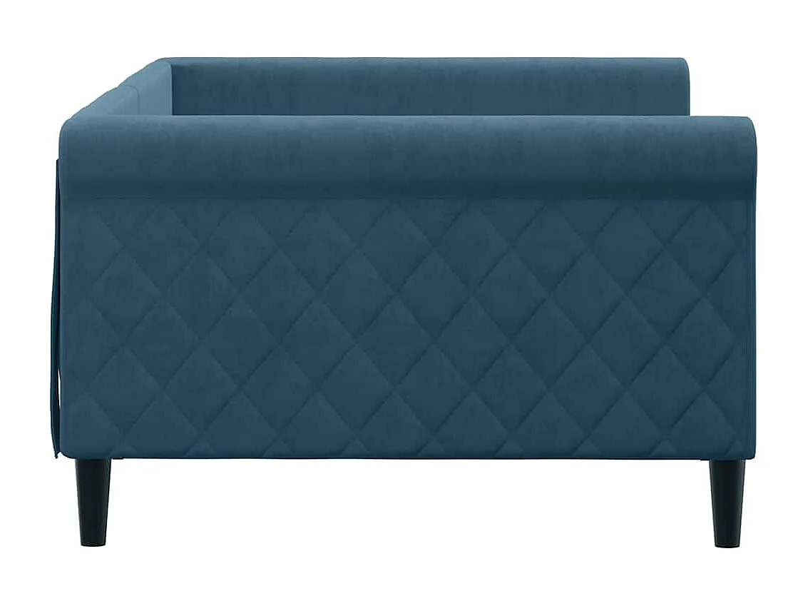 Lit de repos sans matelas bleu 100x200 cm velours