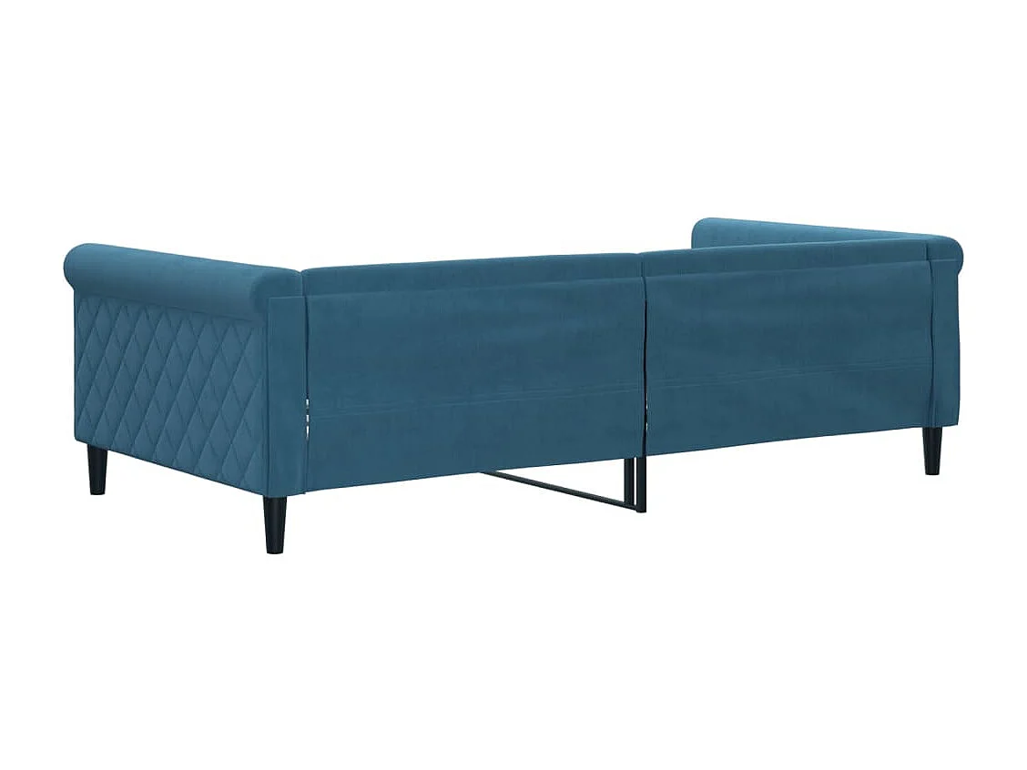 Lit de repos sans matelas bleu 100x200 cm velours